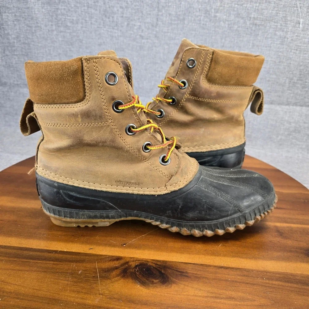 Sorel Mens Cheyanne Lace Waterproof Winter Duck Boots Brown Black NM1704-224 10